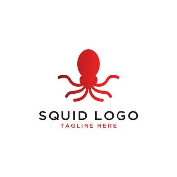 Squid logo design template Illustrazione stock