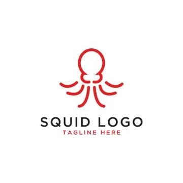 Squid logo design template Stock Illustration