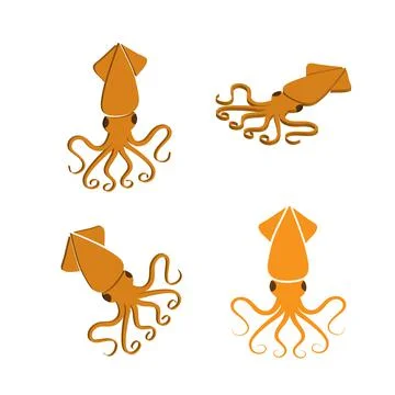 Squid logo isolated on white background. Stock Illustration