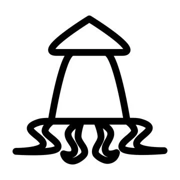 Squid outline Stock Illustration