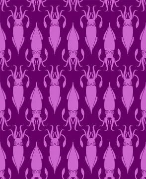 Squid pattern seamless. calamary background. Baby fabric texture Stock Illustration