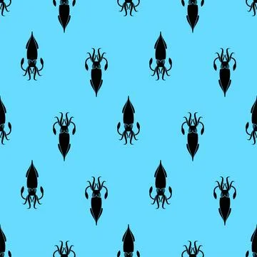 Squid pattern seamless. calamary background. Baby fabric texture Illustrazione stock