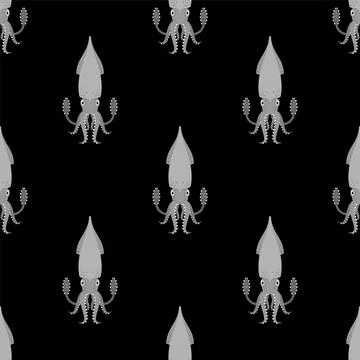 Squid pattern seamless. calamary background. Baby fabric texture Stock Illustration