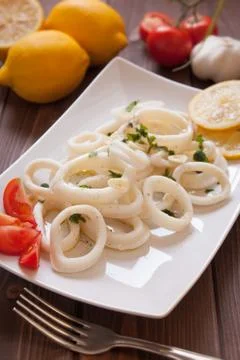 Squid rings Stock Photos