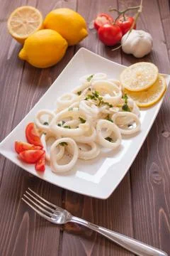 Squid rings Stock Photos