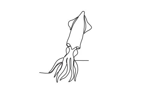 A squid in the sea Stock Illustration