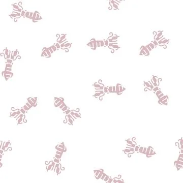 Squid seafood glyph seamless pattern Illustrazione stock