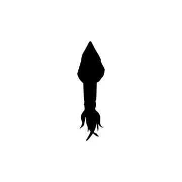 Squid Silhouette Isolated 스톡 일러스트