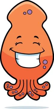 Squid Smiling Stock Illustration