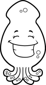 Squid Smiling Stock Illustration
