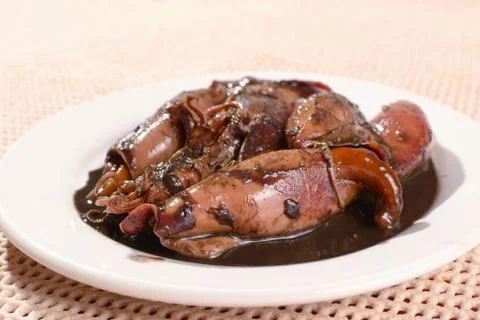 Squid stew in soy sauce Stock Photos