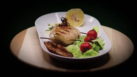 Squid stuffed with cheese Stock Footage 152959910