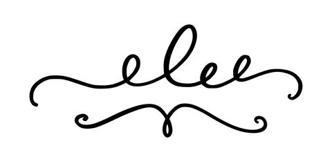 Squiggle and swirl lines. Set of hand drawn calligraphic swirls. Vector Stock Illustration