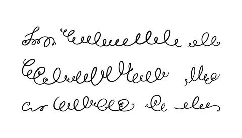 Squiggle and swirl lines. Set of hand drawn calligraphic swirls. Vector Stock Illustration