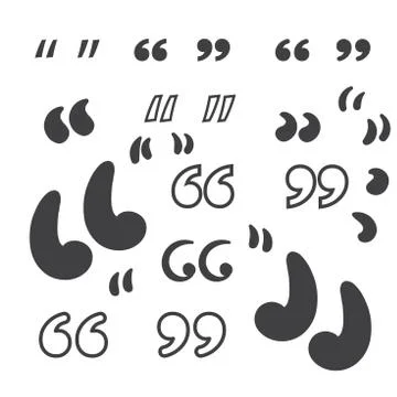 Squiggle Hand Drawn Quote and Quotations Saying Grammar Signs Stock Illustration