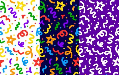Squiggle line pattern abstract color doodle shapes イラスト素材
