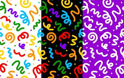 Squiggle line pattern, abstract vector background Illustrazione stock