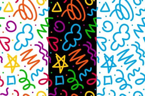 Squiggle line pattern. Abstract vector background Stock Illustration