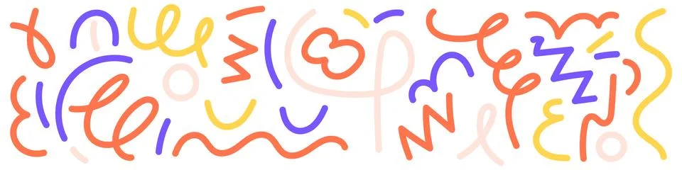 Squiggle pattern memphis. Abstract line and shapes. Fun and colorful childr.. Stock Illustration