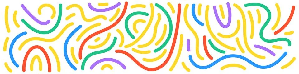 Squiggle pattern memphis. Abstract line and shapes. Fun and colorful childr.. Stock Illustration