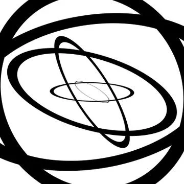 Squiggle, squiggly circles, ovals, lines. Spiral made of random circles. Abst Ilustração Stock