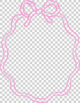 Squiggle Wavy Oval Frame with Bow Outline Stock Illustration