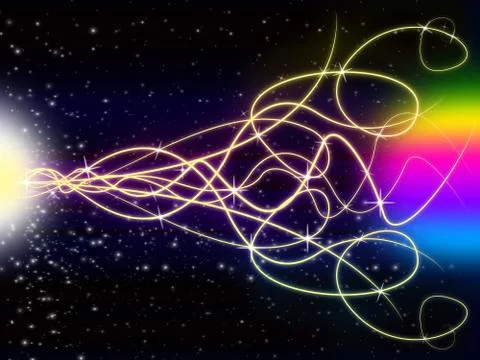 Squiggles background shows light pattern and stars. 스톡 일러스트