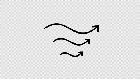 Squiggly curved arrows pointing up hand-drawn sketch animation Stock Footage 329609158