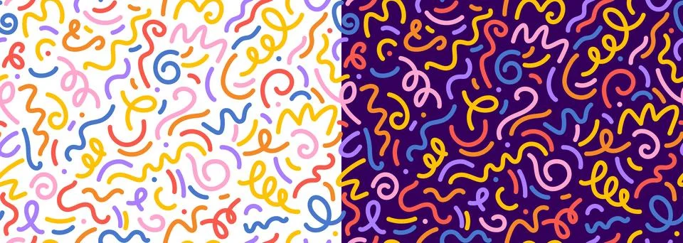 Squiggly line seamless pattern background Illustrazione stock