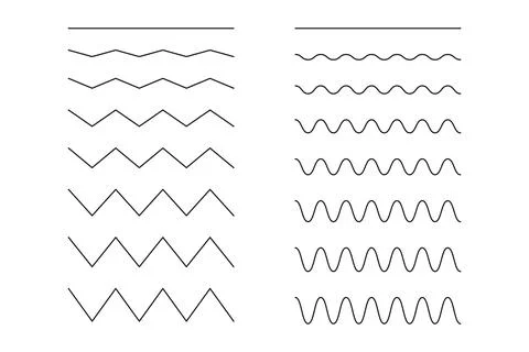 Squiggly, wavy, curvy, zigzag lines. Stock Illustration