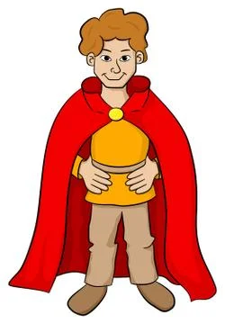 Squire with red cape Stock Illustration