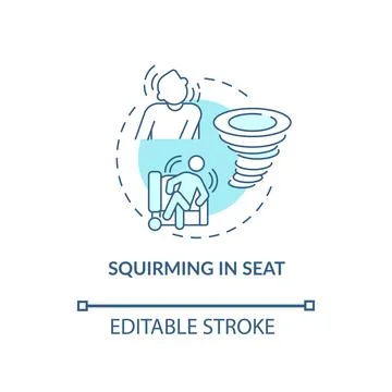 Squirming in seat concept icon 스톡 일러스트