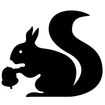 Squirrel with acorn nut - isolated on white background Stock Illustration