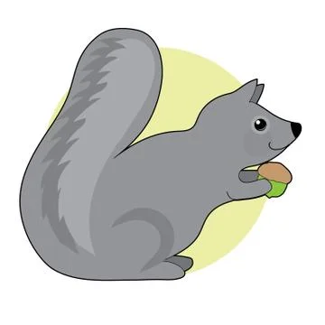Squirrel and Nut Stock Illustration