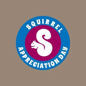 Squirrel appreciation day design template Illustrazione stock