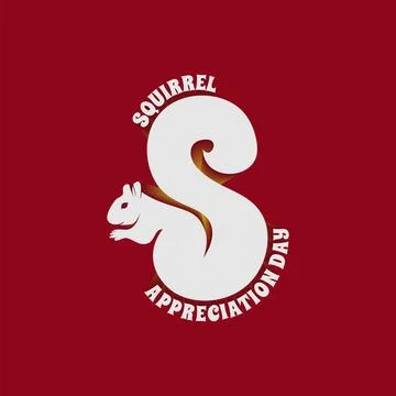 Squirrel appreciation day design template Stock Illustration