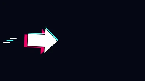 Squirrel arrow glitch style animation moving right on black background Stock Footage 345581483