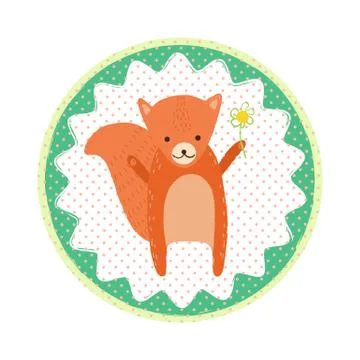 Squirrel badge emblem Stock Illustration