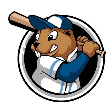 Squirrel baseball mascot logo Stock Illustration