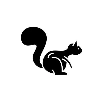 Squirrel black icon, vector sign on isolated background. Squirrel concept symbol Stock Illustration