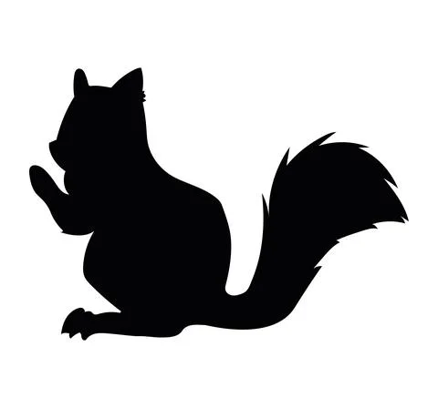 Squirrel black silhouette style Stock Illustration