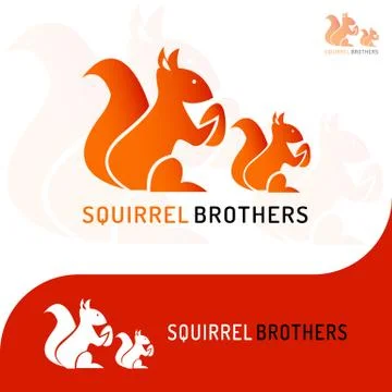 SQUIRREL BROTHERS LOGO 2 Stock Illustration