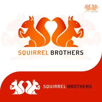 SQUIRREL BROTHERS LOGO 2 Stock Illustration