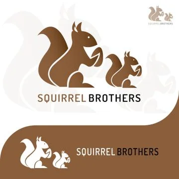 SQUIRREL BROTHERS LOGO 3 Stock Illustration