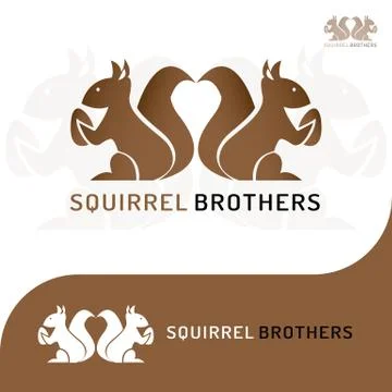 SQUIRREL BROTHERS LOGO 3 Stock Illustration