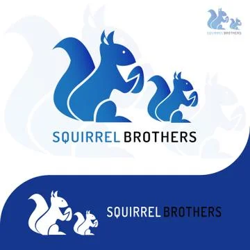 SQUIRREL BROTHERS LOGO 4 Stock Illustration