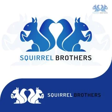 SQUIRREL BROTHERS LOGO 4 Stock Illustration