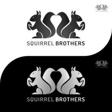 SQUIRREL BROTHERS LOGO 5 Stock Illustration