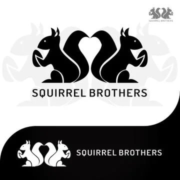 SQUIRREL BROTHERS LOGO Stock Illustration