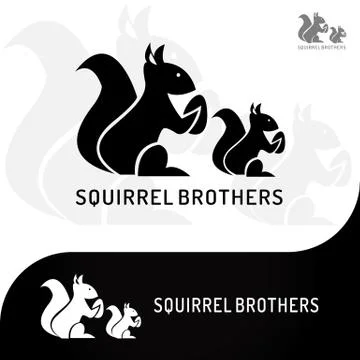 SQUIRREL BROTHERS LOGO Stock Illustration